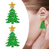 Maxbell Christmas Drop Earrings Trendy Decor for Dating Christmas Gift Birthday Gift green