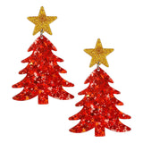 Maxbell Christmas Drop Earrings Trendy Decor for Dating Christmas Gift Birthday Gift red