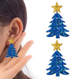 Maxbell Christmas Drop Earrings Trendy Decor for Dating Christmas Gift Birthday Gift blue