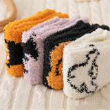 Maxbell Slipper Grip Soft Socks Casual Womens Fuzzy Socks for Friends Birthday Lover Black