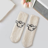 Maxbell Slipper Grip Soft Socks Casual Womens Fuzzy Socks for Friends Birthday Lover White