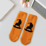 Maxbell Slipper Grip Soft Socks Casual Womens Fuzzy Socks for Friends Birthday Lover Orange