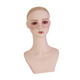 Female Mannequin Head with Shoulder Wig Holder for Wig Making Hat Eyeglasses