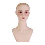 Female Mannequin Head with Shoulder Wig Holder for Wig Making Hat Eyeglasses