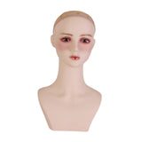 Female Mannequin Head with Shoulder Wig Holder for Wig Making Hat Eyeglasses