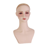 Female Mannequin Head with Shoulder Wig Holder for Wig Making Hat Eyeglasses