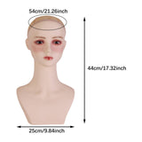 Female Mannequin Head with Shoulder Wig Holder for Wig Making Hat Eyeglasses