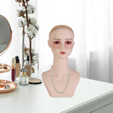 Female Mannequin Head with Shoulder Wig Holder for Wig Making Hat Eyeglasses