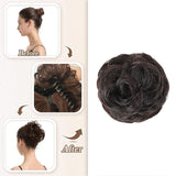 Maxbell Messy Hair Circle Elastic Bun Scrunchies for Women Girls Adding Bun Fullness