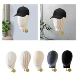 Mannequin Head Model Wall Mount Wig Holder for Hats Shopping Mall Barbershop Beige linen