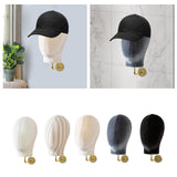 Mannequin Head Model Wall Mount Wig Holder for Hats Shopping Mall Barbershop Beige linen