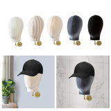 Mannequin Head Model Wall Mount Wig Holder for Hats Shopping Mall Barbershop Beige linen