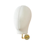 Mannequin Head Model Wall Mount Wig Holder for Hats Shopping Mall Barbershop Beige linen