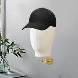 Mannequin Head Model Wall Mount Wig Holder for Hats Shopping Mall Barbershop Beige linen