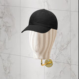 Mannequin Head Model Wall Mount Wig Holder for Hats Shopping Mall Barbershop Linen stripe