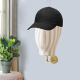 Mannequin Head Model Wall Mount Wig Holder for Hats Shopping Mall Barbershop Linen stripe