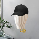 Mannequin Head Model Wall Mount Wig Holder for Hats Shopping Mall Barbershop Linen stripe