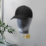 Mannequin Head Model Wall Mount Wig Holder for Hats Shopping Mall Barbershop Grey velvet