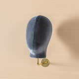 Mannequin Head Model Wall Mount Wig Holder for Hats Shopping Mall Barbershop Grey velvet