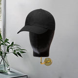 Mannequin Head Model Wall Mount Wig Holder for Hats Shopping Mall Barbershop Black velvet