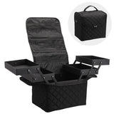Maxbell Travel Makeup Bag Tote Cosmetic Organizer Case for Travel Outdoor Activities Matte Black