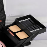 Maxbell Travel Makeup Bag Tote Cosmetic Organizer Case for Travel Outdoor Activities Matte Black