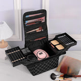 Maxbell Travel Makeup Bag Tote Cosmetic Organizer Case for Travel Outdoor Activities Glossy Black