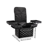 Maxbell Travel Makeup Bag Tote Cosmetic Organizer Case for Travel Outdoor Activities Glossy Black