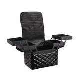 Maxbell Travel Makeup Bag Tote Cosmetic Organizer Case for Travel Outdoor Activities Glossy Black