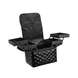Maxbell Travel Makeup Bag Tote Cosmetic Organizer Case for Travel Outdoor Activities Glossy Black