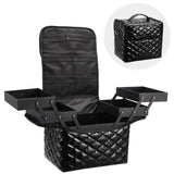 Maxbell Travel Makeup Bag Tote Cosmetic Organizer Case for Travel Outdoor Activities Glossy Black