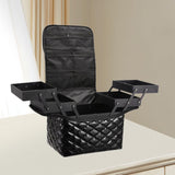 Maxbell Travel Makeup Bag Tote Cosmetic Organizer Case for Travel Outdoor Activities Glossy Black