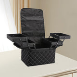 Maxbell Travel Makeup Bag Tote Cosmetic Organizer Case for Travel Outdoor Activities Black Zipper