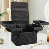 Maxbell Travel Makeup Bag Tote Cosmetic Organizer Case for Travel Outdoor Activities Black Zipper