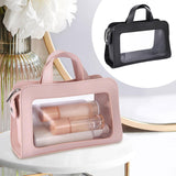 Maxbell PU Leather Makeup Bag Large Capacity Waterproof for Essentials Cosmetic Gift Black