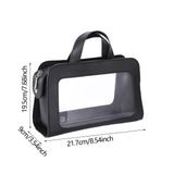 Maxbell PU Leather Makeup Bag Large Capacity Waterproof for Essentials Cosmetic Gift Black