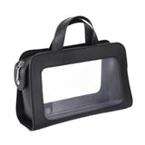 Maxbell PU Leather Makeup Bag Large Capacity Waterproof for Essentials Cosmetic Gift Black