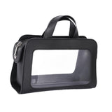Maxbell PU Leather Makeup Bag Large Capacity Waterproof for Essentials Cosmetic Gift Black