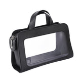 Maxbell PU Leather Makeup Bag Large Capacity Waterproof for Essentials Cosmetic Gift Black