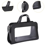 Maxbell PU Leather Makeup Bag Large Capacity Waterproof for Essentials Cosmetic Gift Black
