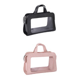 Maxbell PU Leather Makeup Bag Large Capacity Waterproof for Essentials Cosmetic Gift Black