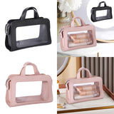 Maxbell PU Leather Makeup Bag Large Capacity Waterproof for Essentials Cosmetic Gift Black