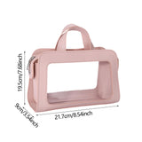 Maxbell PU Leather Makeup Bag Large Capacity Waterproof for Essentials Cosmetic Gift Pink