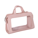 Maxbell PU Leather Makeup Bag Large Capacity Waterproof for Essentials Cosmetic Gift Pink