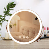 Maxbell Makeup Mirror with Lights Tabletop Cosmetic Mirror for Home Apartments Women white