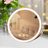 Maxbell Makeup Mirror with Lights Tabletop Cosmetic Mirror for Home Apartments Women white