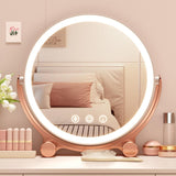 Maxbell Makeup Mirror with Lights Tabletop Cosmetic Mirror for Home Apartments Women white