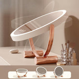 Maxbell Makeup Mirror with Lights Tabletop Cosmetic Mirror for Home Apartments Women white