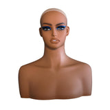 Female Mannequin Head Model with Makeup Wig Display Head for Scarves Hat Wig Style C
