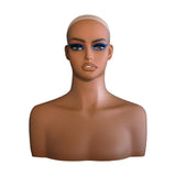Female Mannequin Head Model with Makeup Wig Display Head for Scarves Hat Wig Style C